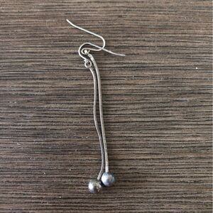 Sliver metal dangle fishhook earrings